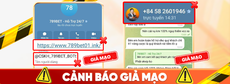 Hằng ngày, 789BET sẽ cập nhật link giả mạo trên trang chủ để người chơi nhận biết