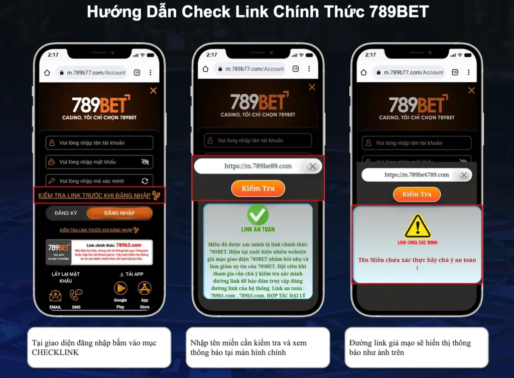 Người chơi có thể xác minh link truy cập 789BET để chắc chắn an toàn khi đăng nhập